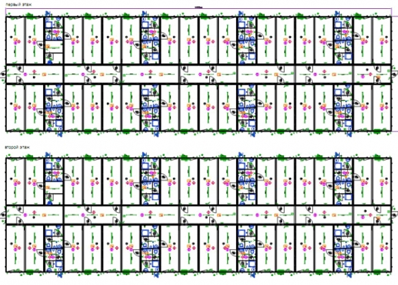 Казарма 32 комнаты, 2 этажа, санитарные услуги в блоке